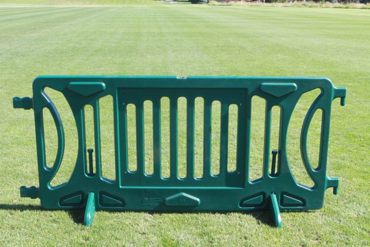 Green barrier on grass